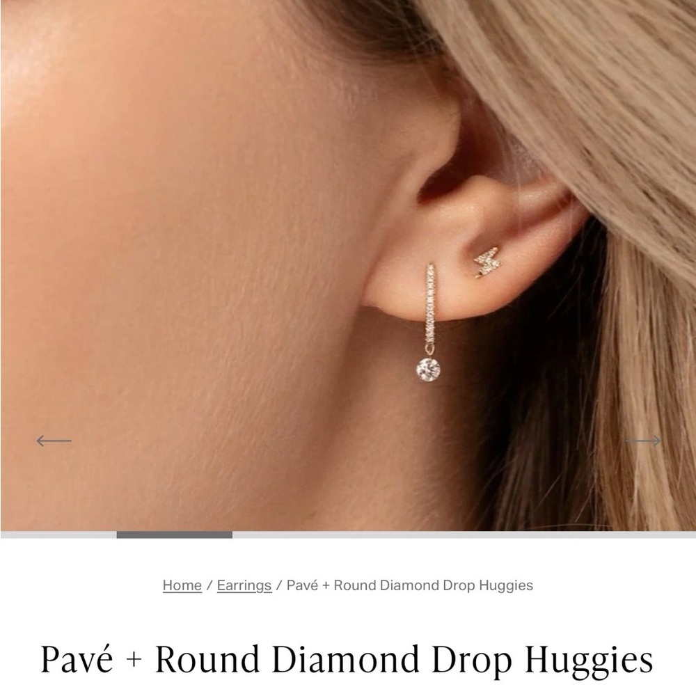 ISO ring concierge pave and round diamond Drop Earrings in yellow gold